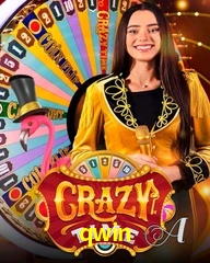 Crazy Time live game no qwin cassino com entretenimento ao vivo para jogadores do Brasil